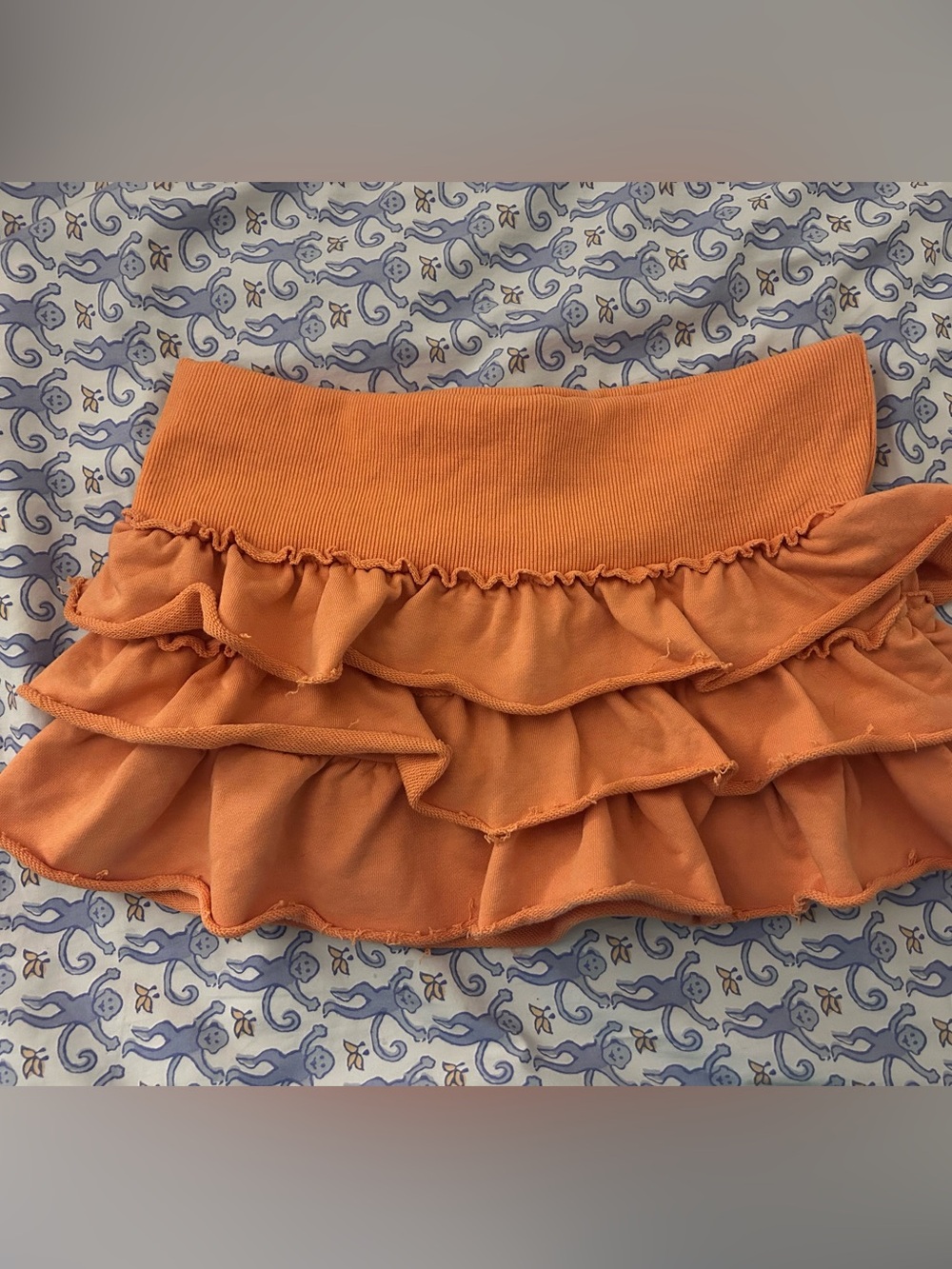 Edikted Orange Ruffle Tiered Women's Skirt